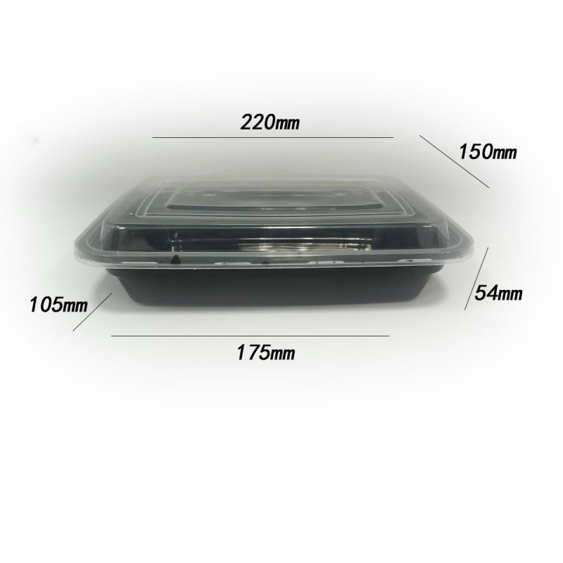American-style rectangular PP meal box with insert tray