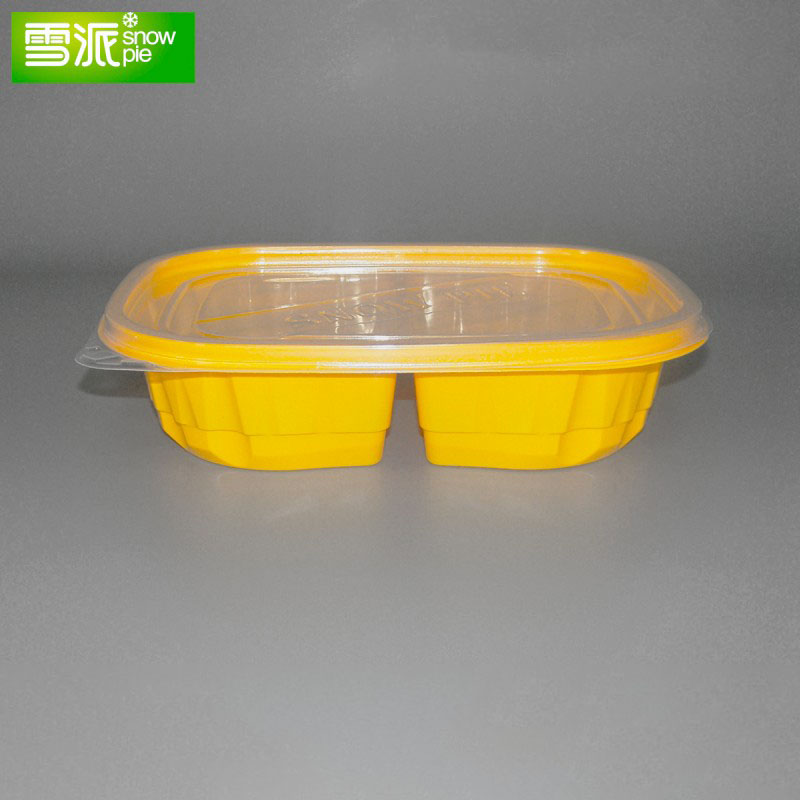 American-style two-compartment rectangular container