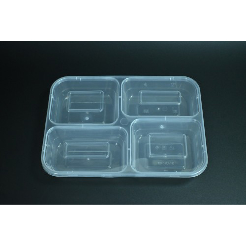 Equal-sized four-layer PP square lunch box