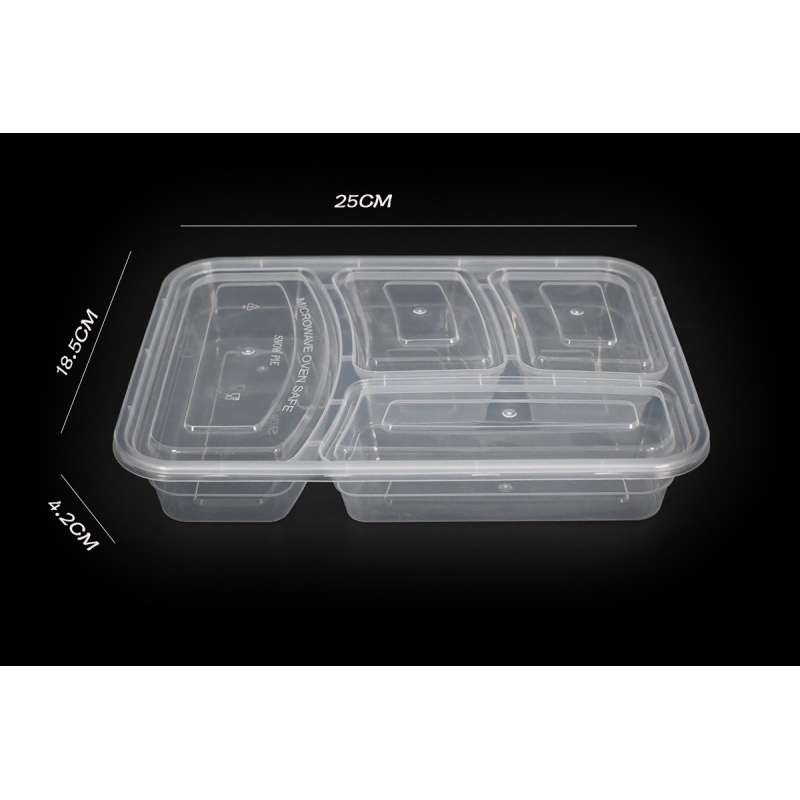 High-quality PP four-grid square food box