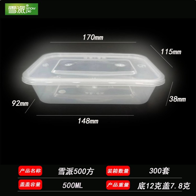 Injection molded rectangular plastic lunch box