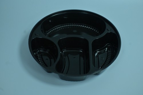 American-style round PP meal box with three compartments