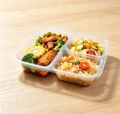 PP three-grid square food box