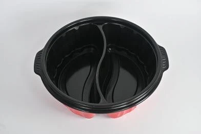 PP dual-compartment bowl with side handles