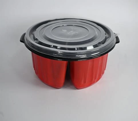 PP dual-compartment bowl with side handles