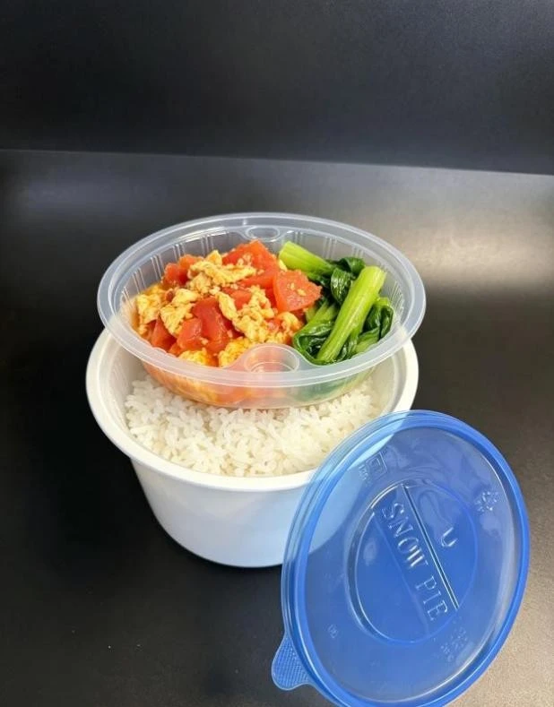 PP round container with single-compartment insert