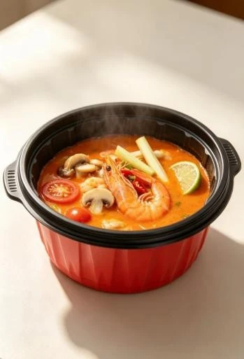 PP thermoformed bowl container with side handles