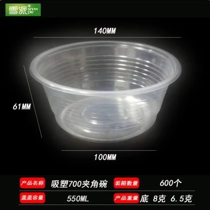 PP thermoformed lid for 250-series bowl