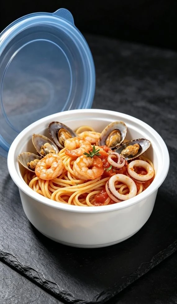 PP thermoformed round-bottom bucket container