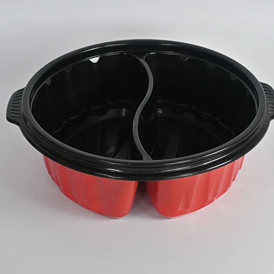 PP dual-compartment bowl with side handles
