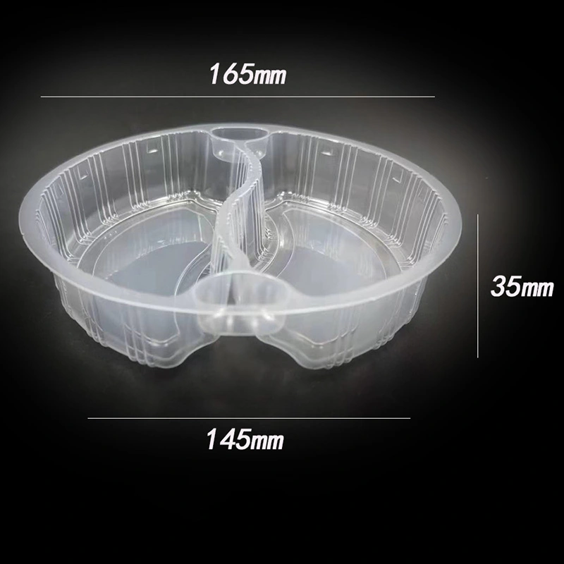 PP round container with two-compartment insert