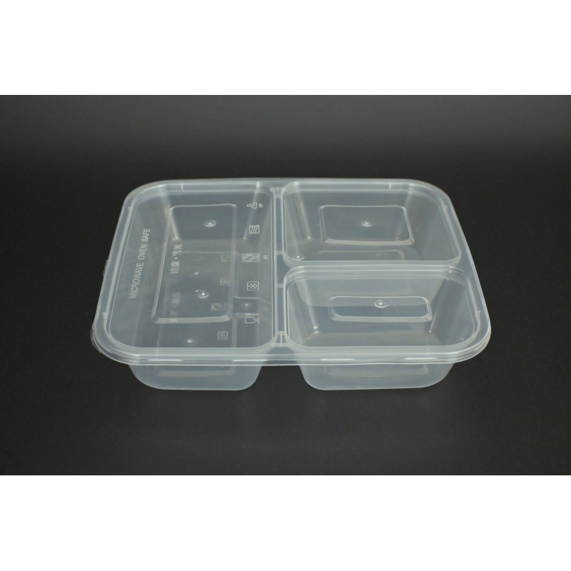 PP three-grid square food box